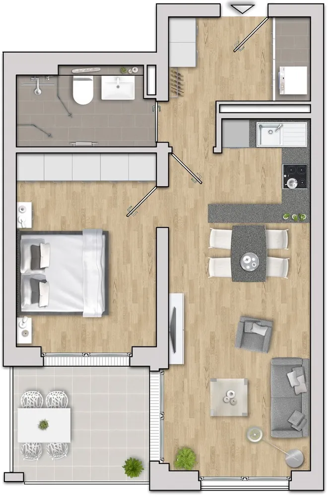 2 Zimmer Wohnung mit 52 m² in Mönchengladbach – Bild 3