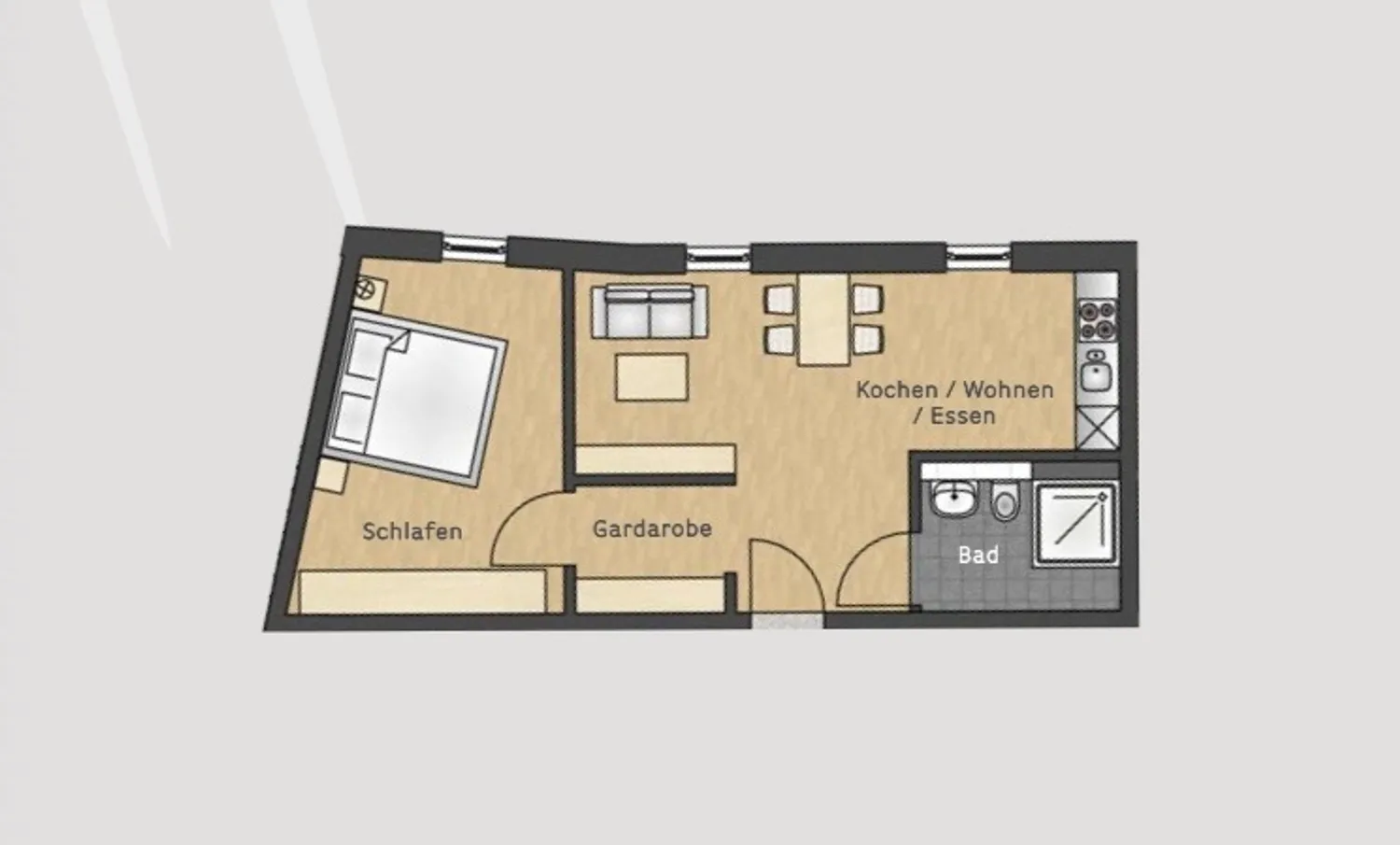 2 room apartment with 50 m² in Nuremberg – Photo 3