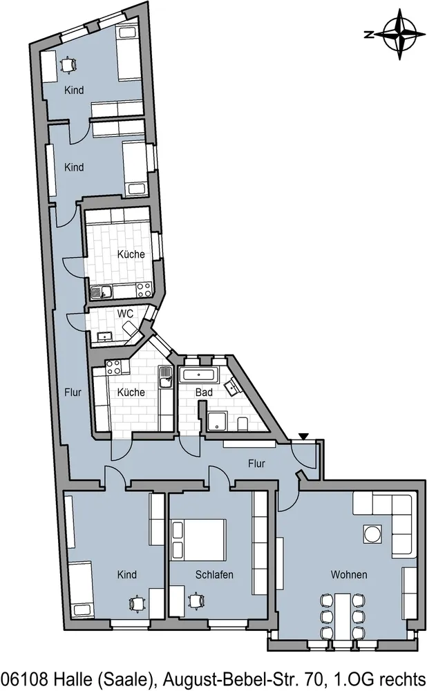 6 Zimmer Wohnung mit 143 m² in Halle (Saale) – Bild 1