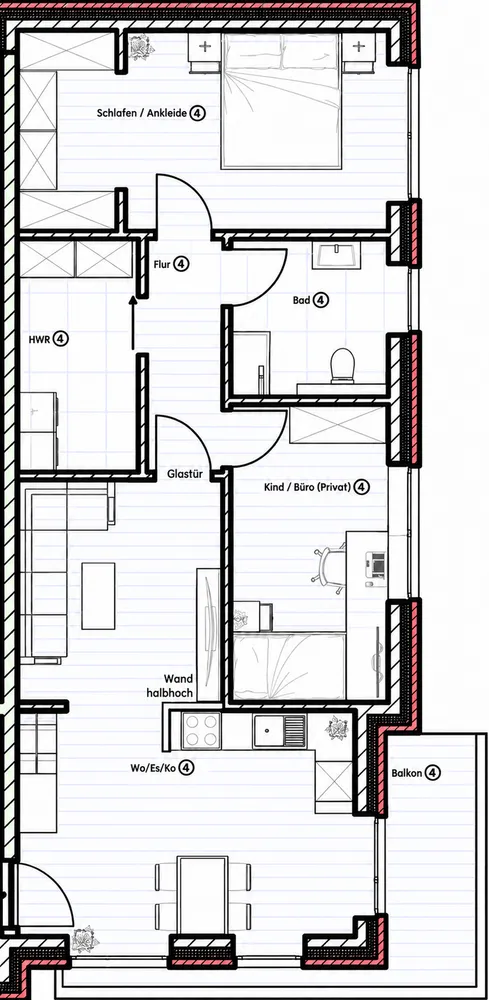 3 Zimmer Wohnung mit 75 m² in Oldenburg – Bild 2