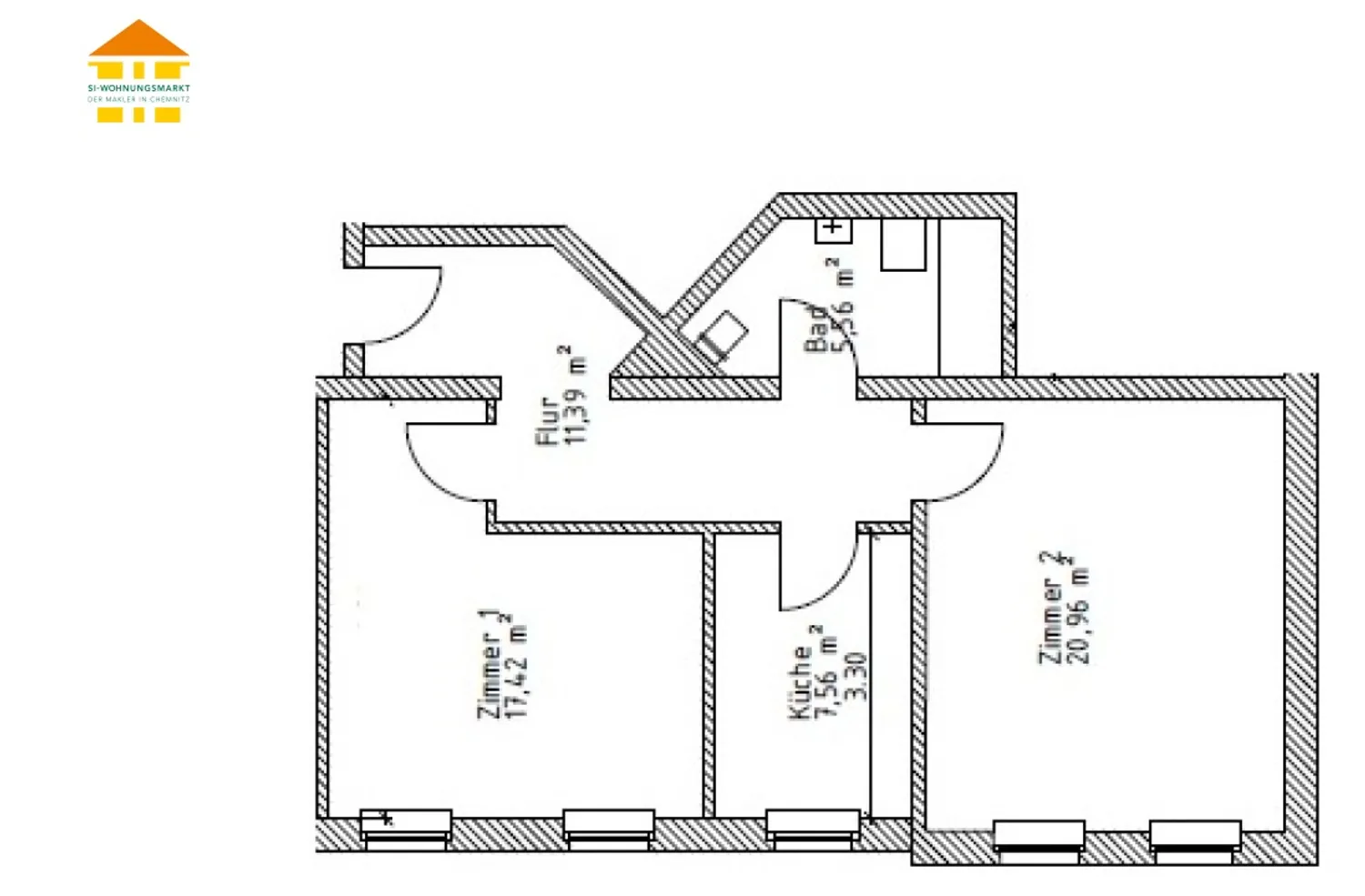 2 room apartment with 63 m² in Chemnitz – Photo 5