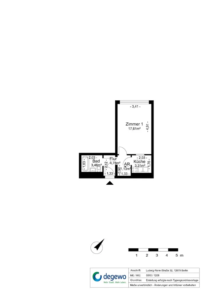 1 Zimmer Wohnung mit 30 m² in Berlin – Bild 9