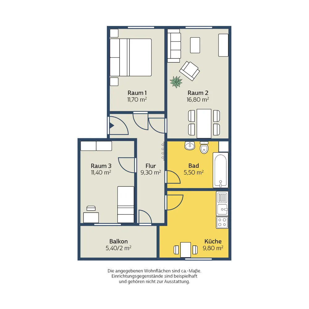 3 Zimmer Wohnung mit 67 m² in Leipzig – Bild 2