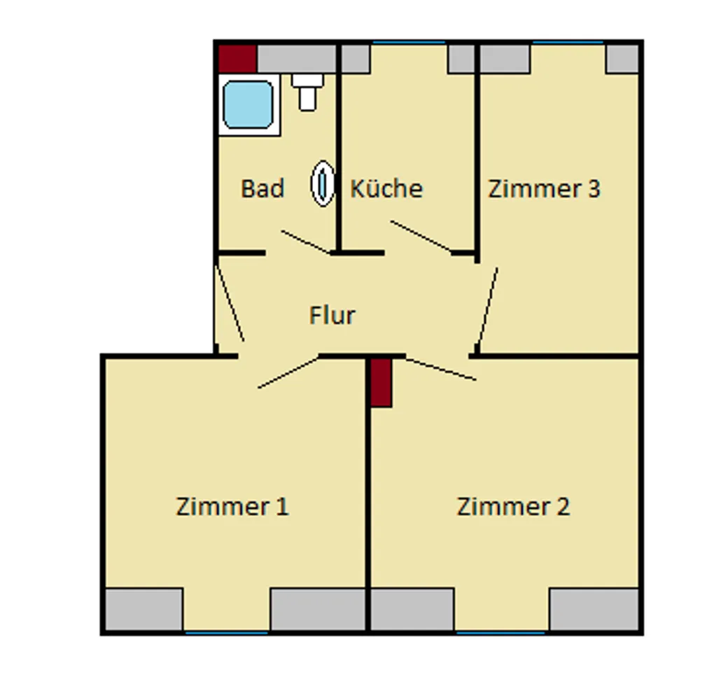 3 room apartment with 55 m² in Bitterfeld-Wolfen – Photo 3