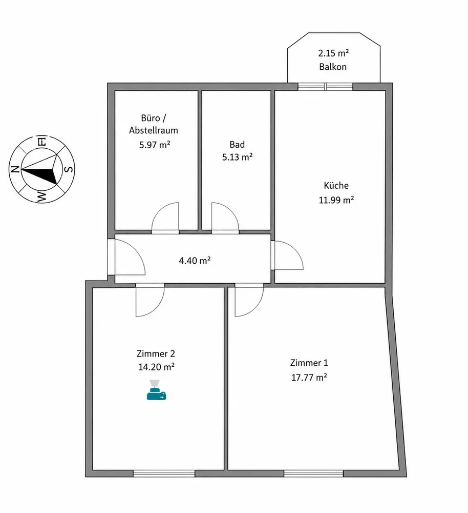 3 Zimmer Wohnung mit 64 m² in München – Bild 2