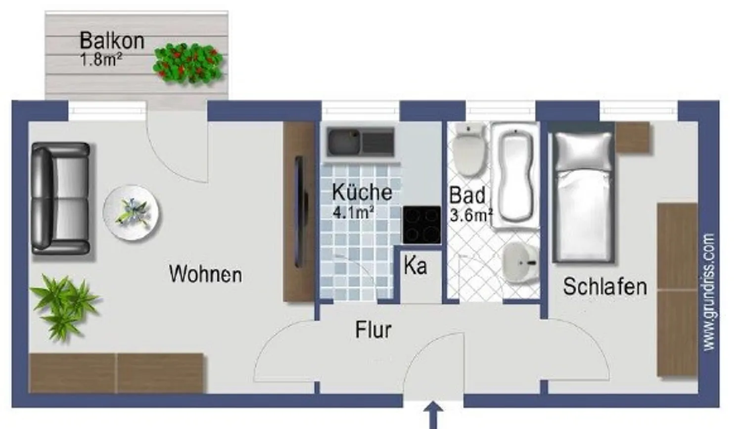 2 Zimmer Wohnung mit 40 m² in München – Bild 2