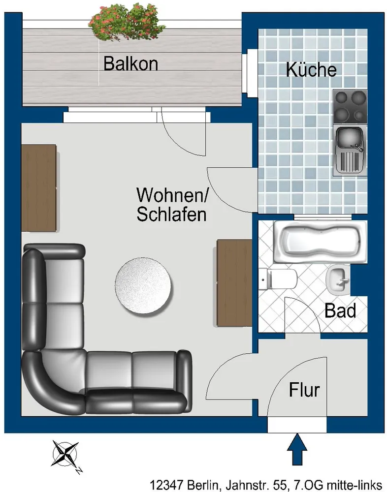 1 Zimmer Wohnung mit 36 m² in Berlin – Bild 2