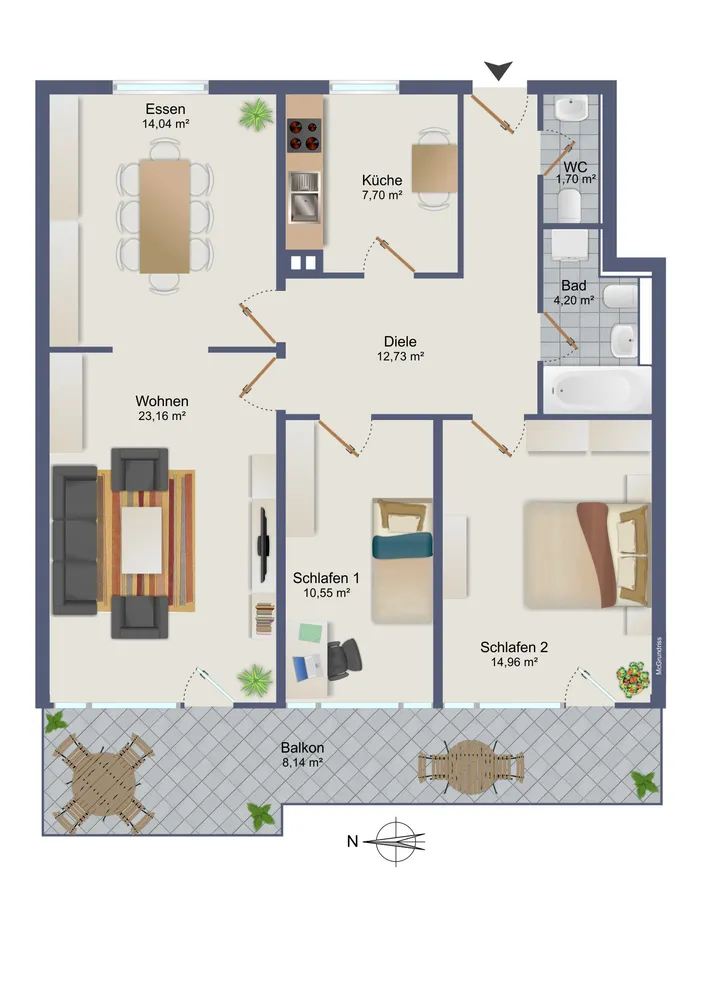 3 Zimmer Wohnung mit 94 m² in München – Bild 12