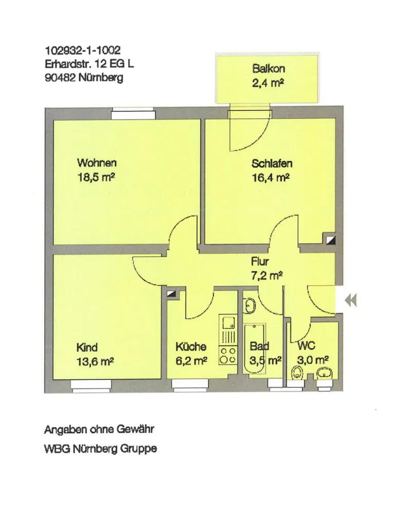 3 Zimmer Wohnung mit 71 m² in Nürnberg – Bild 3