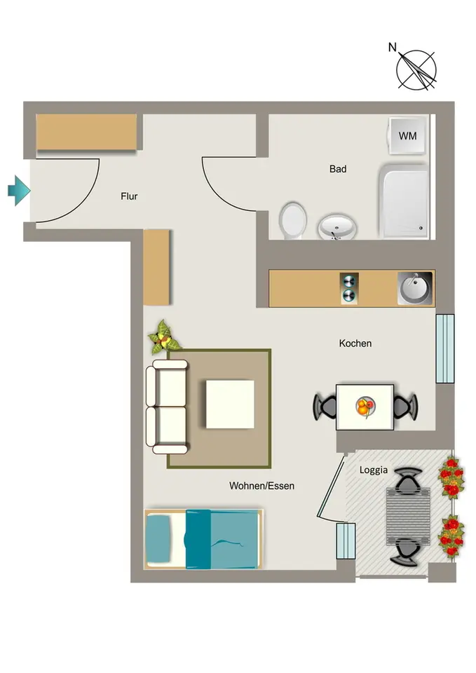 Studio mit 35 m² in Essen – Bild 5