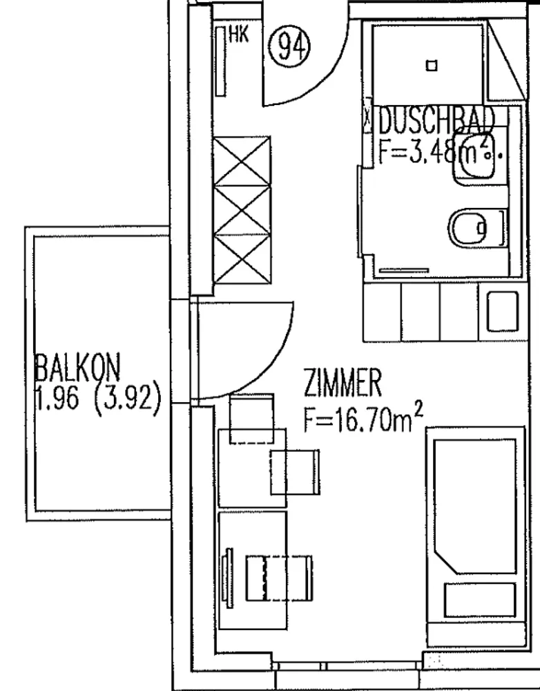 1 Zimmer Wohnung mit 23 m² in Augsburg – Bild 2