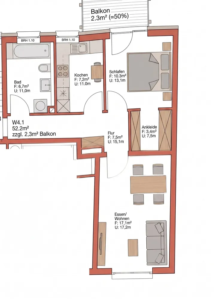 2 Zimmer Wohnung mit 55 m² in Nürnberg – Bild 3