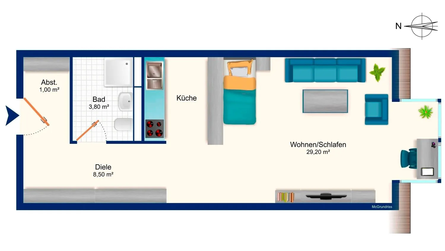 1 Zimmer Wohnung mit 41 m² in Halle (Saale) – Bild 5