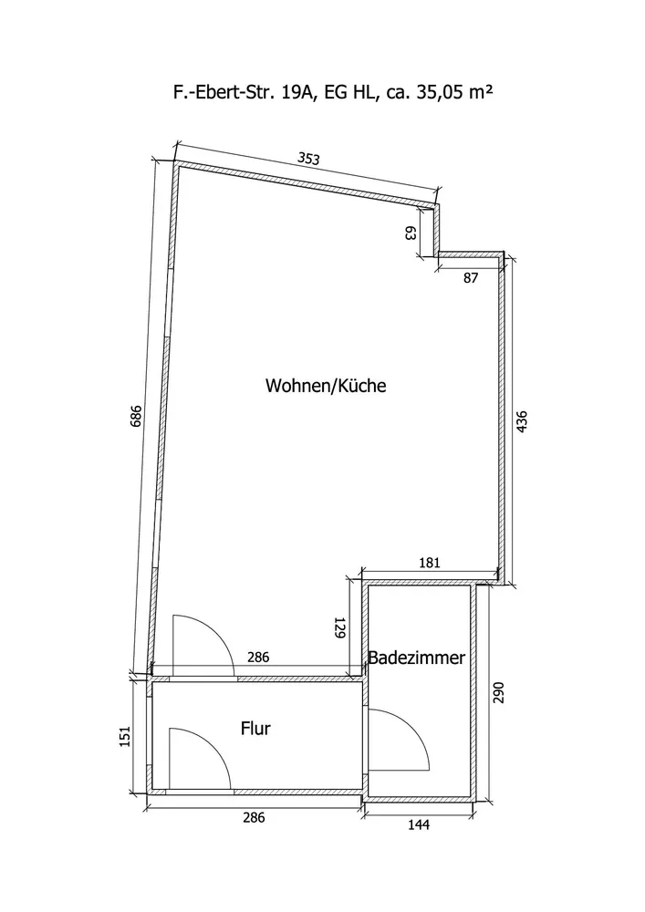 1 Zimmer Wohnung mit 35 m² in Halberstadt – Bild 3