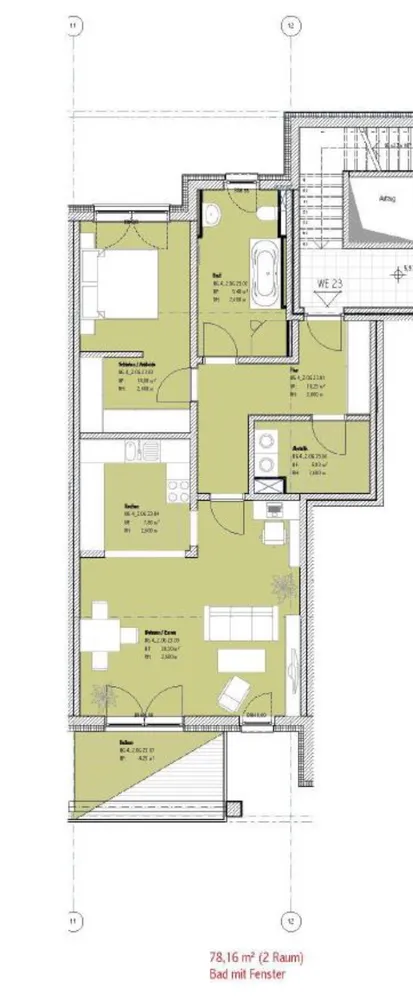 2 Zimmer Wohnung mit 78 m² in Rostock – Bild 2