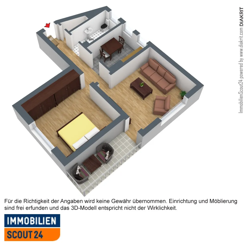 2 Zimmer Wohnung mit 52 m² in Hagen – Bild 1