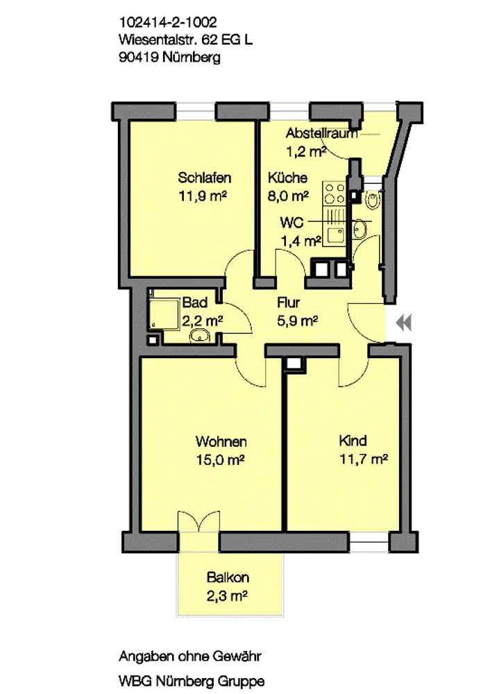 3 Zimmer Wohnung mit 60 m² in Nürnberg – Bild 9