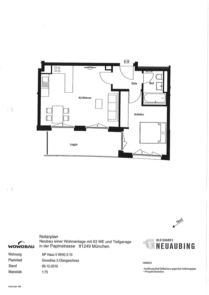 2 Zimmer Wohnung mit 52 m² in München – Bild 3