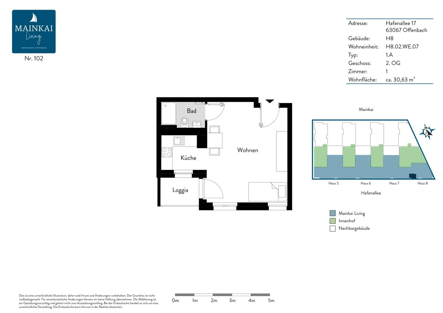 1 Zimmer Wohnung mit 31 m² in Offenbach am Main – Bild 3