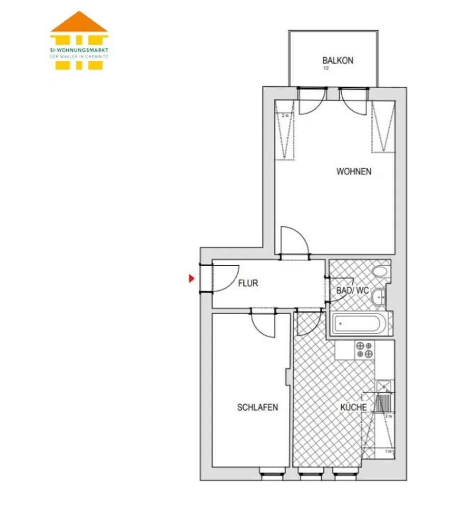 2 Zimmer Wohnung mit 45 m² in Chemnitz – Bild 6