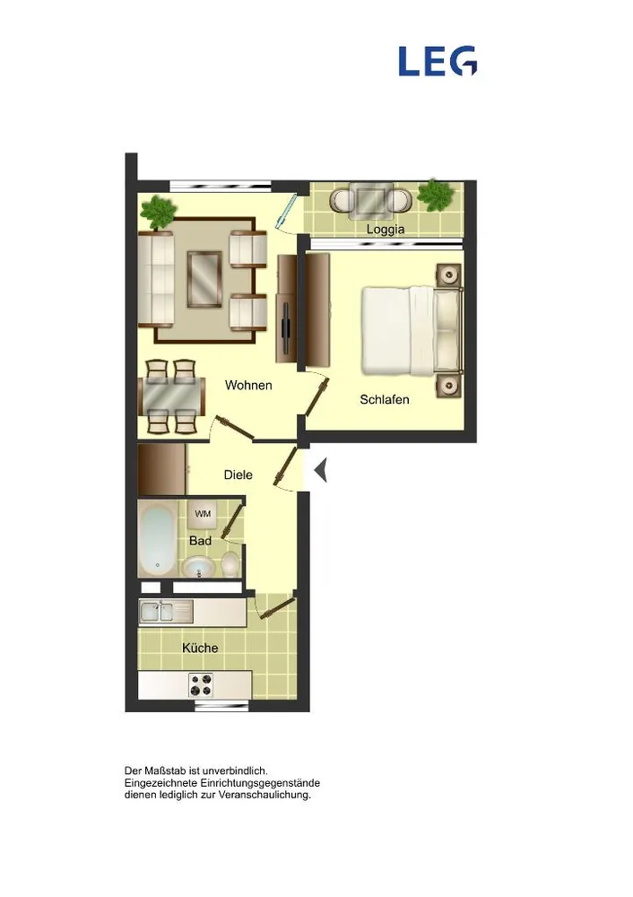 2 room apartment with 55 m² in Cologne – Photo 2