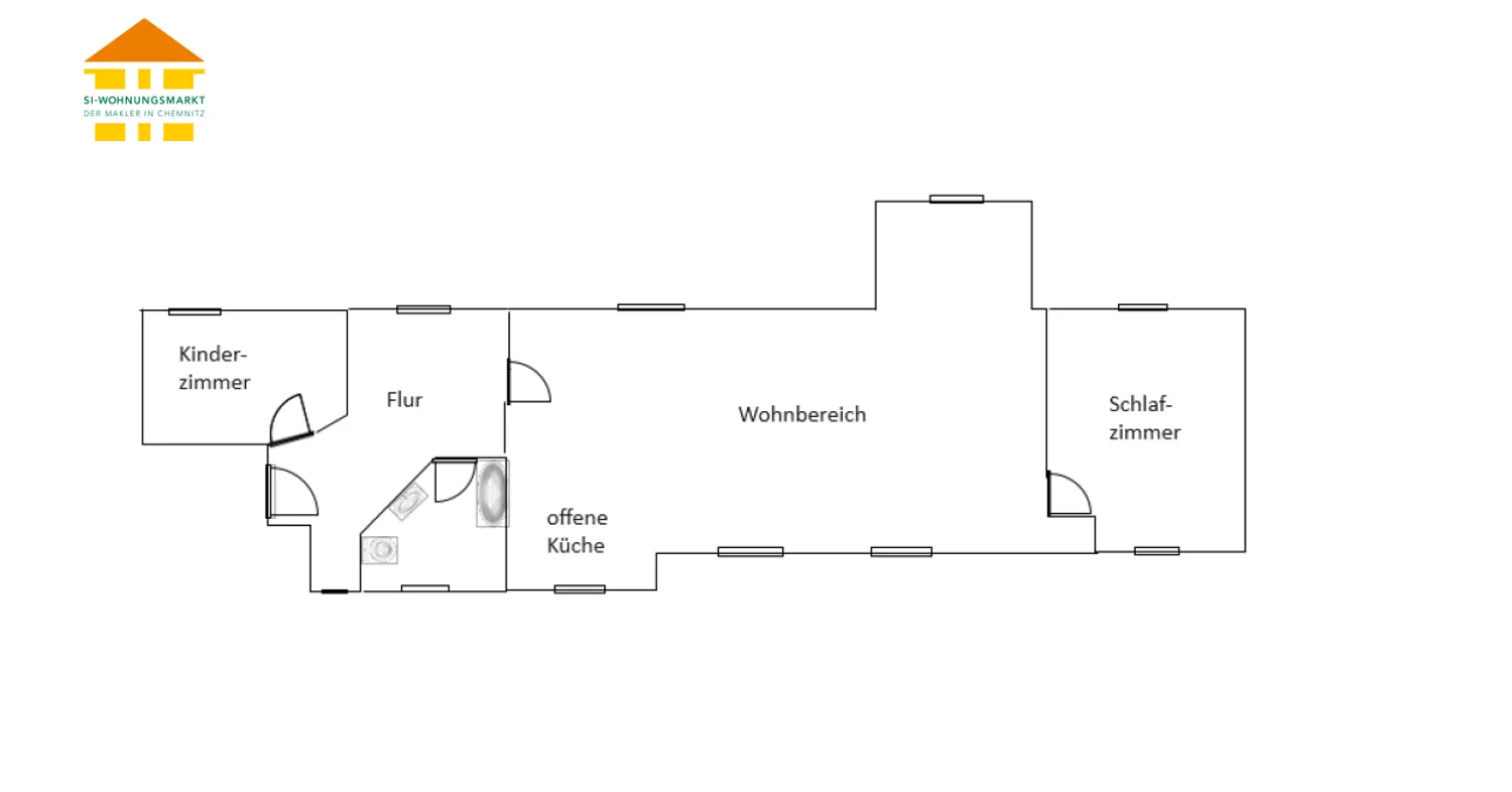 3 room apartment with 56 m² in Limbach-Oberfrohna – Photo 12