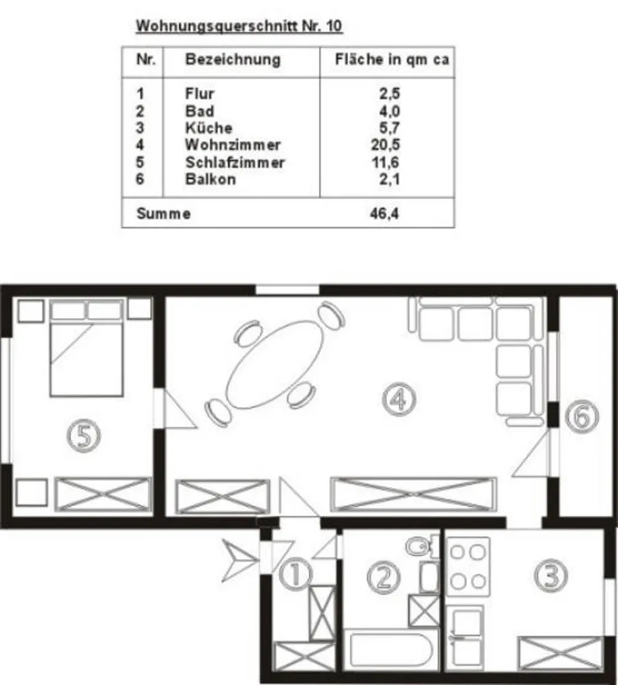 2 Zimmer Wohnung mit 46 m² in Schwarzenberg – Bild 6