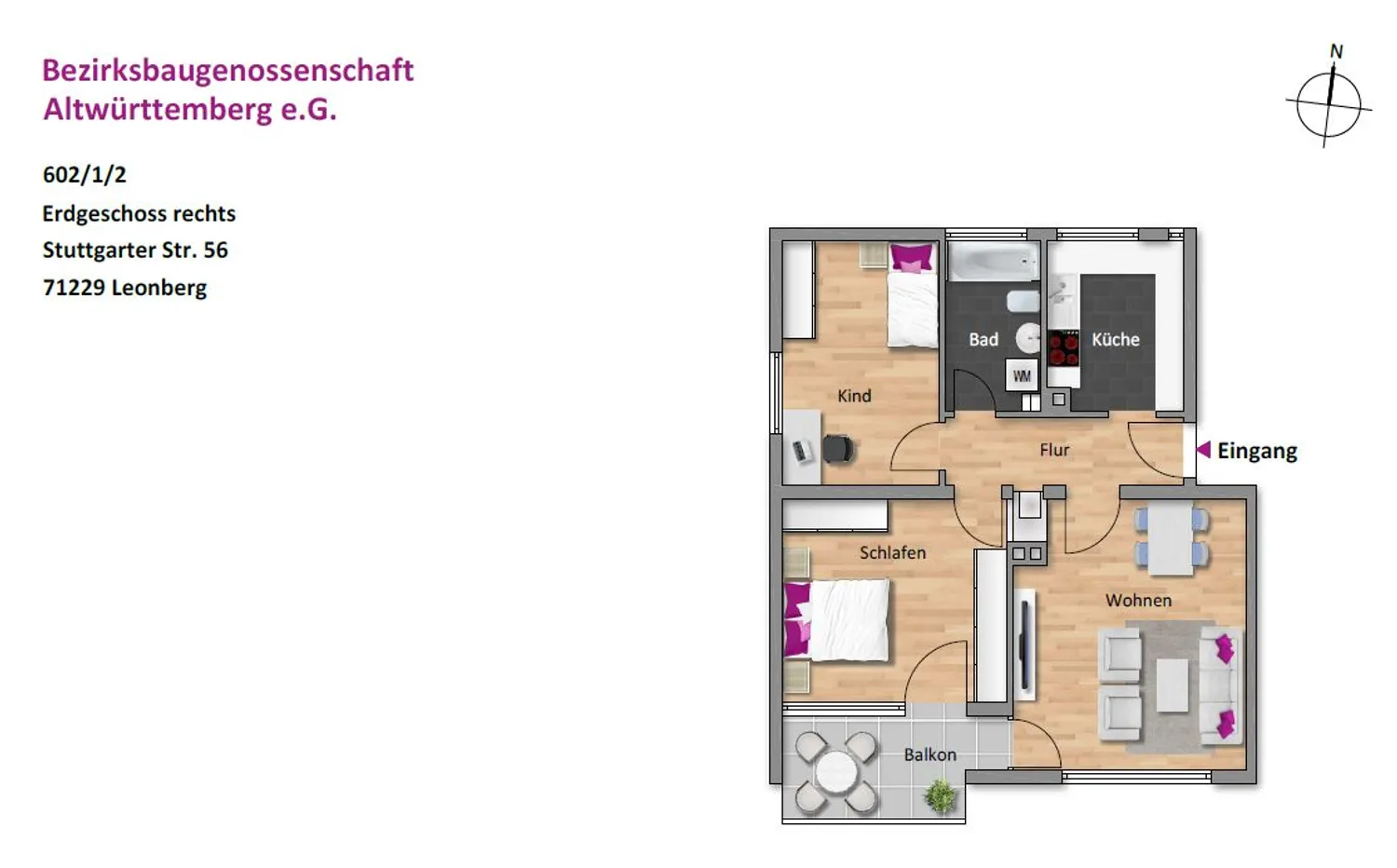 3 Zimmer Wohnung mit 68 m² in Leonberg – Bild 3
