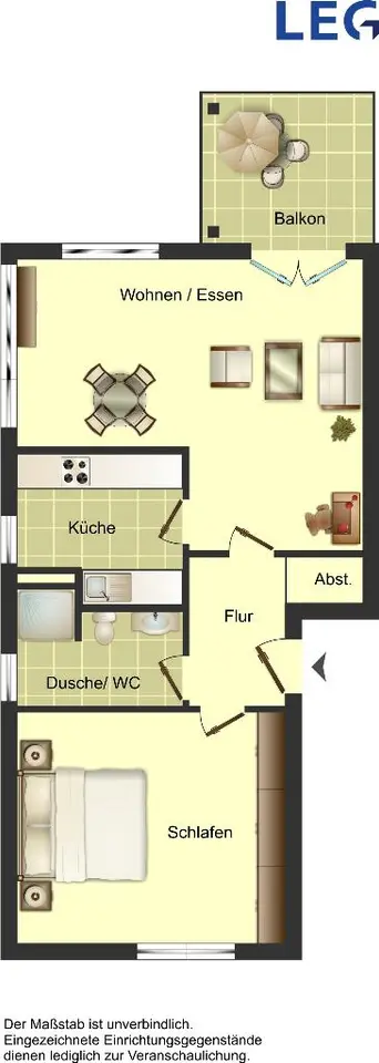 2 Zimmer Wohnung mit 51 m² in Aachen – Bild 1