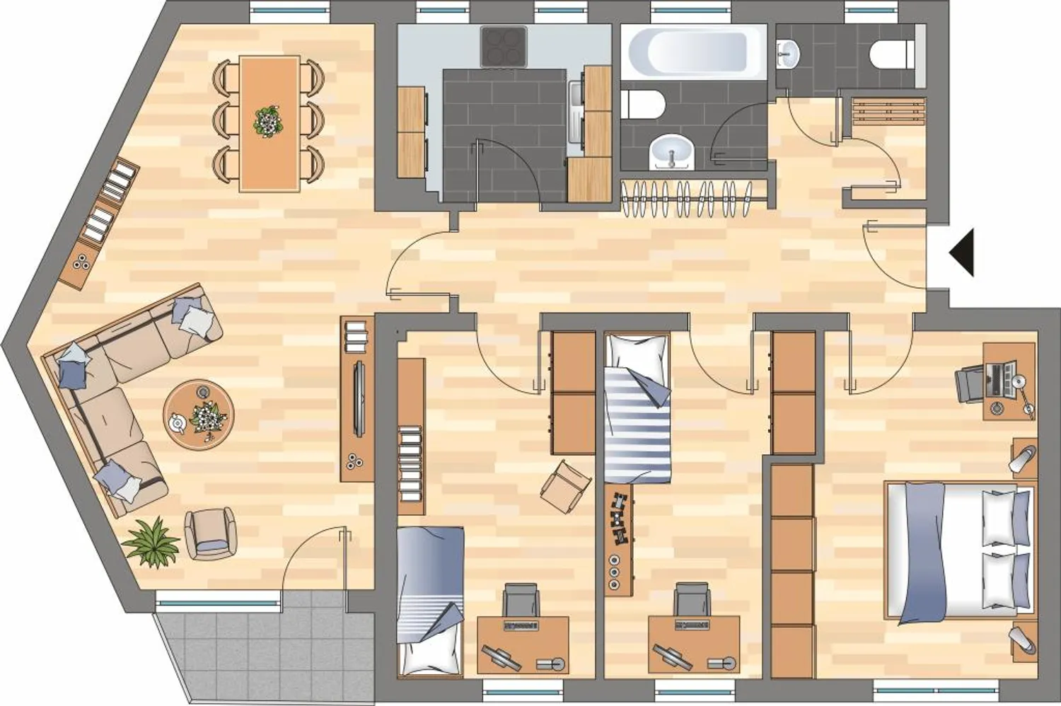 4 Zimmer Wohnung mit 84 m² in Krefeld – Bild 2
