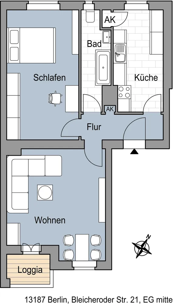 2 room apartment with 61 m² in Berlin – Photo 2