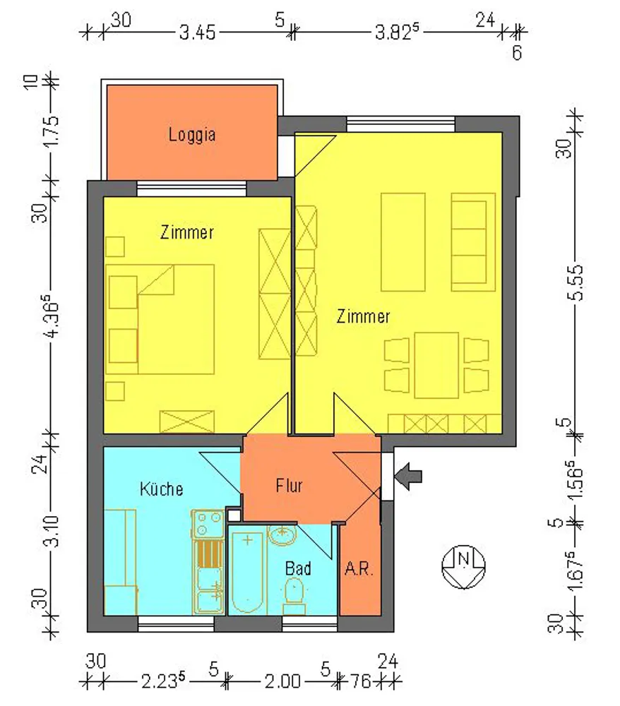 2 Zimmer Wohnung mit 54 m² in Berlin – Bild 1