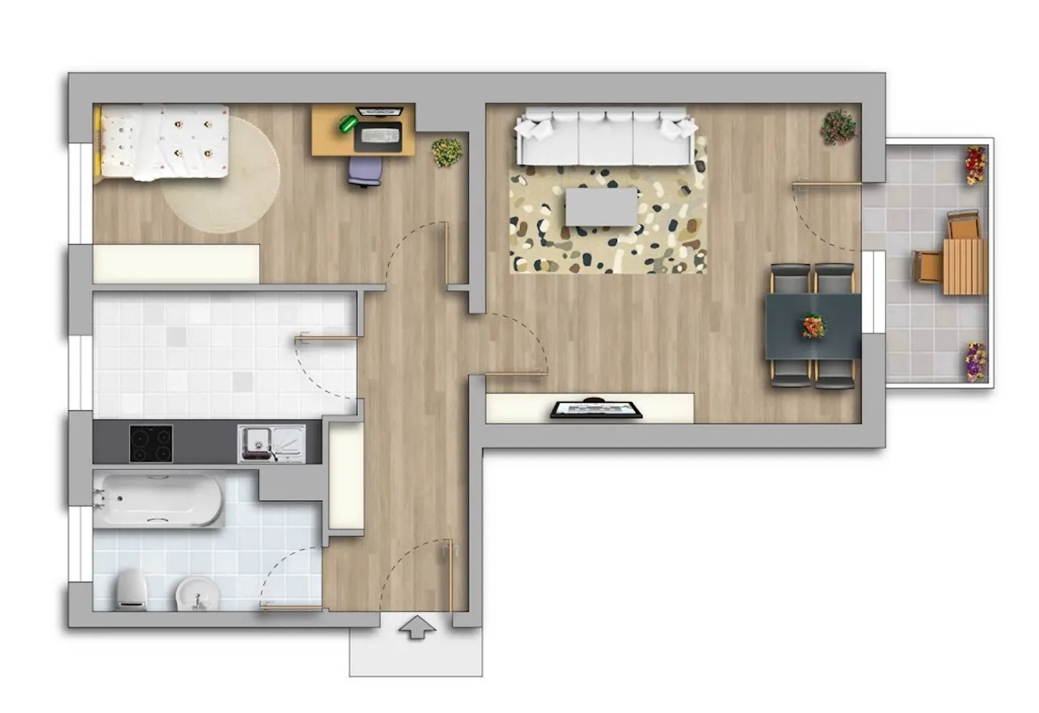 2 Zimmer Wohnung mit 43 m² in Merseburg – Bild 1
