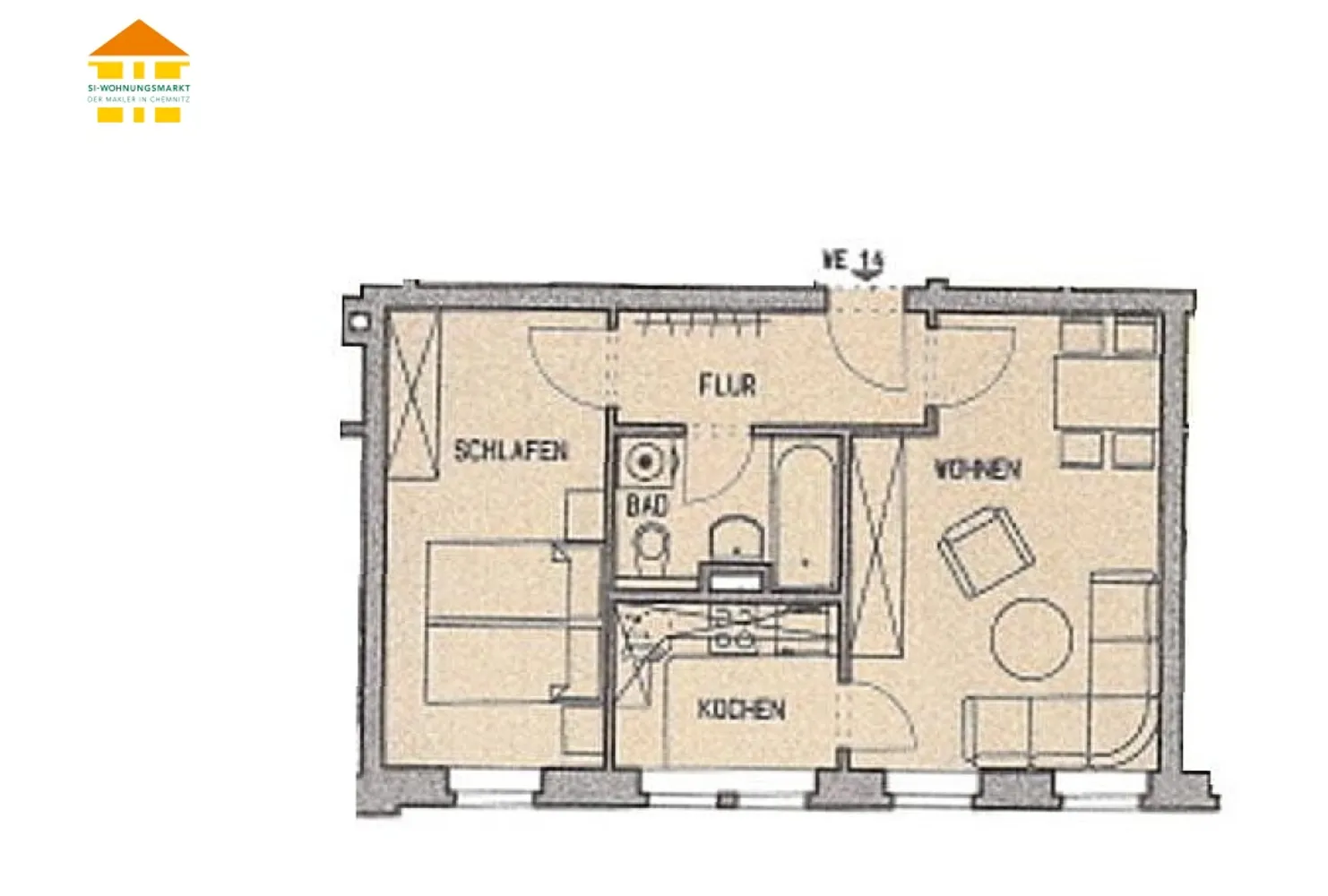 2 Zimmer Wohnung mit 43 m² in Chemnitz – Bild 7