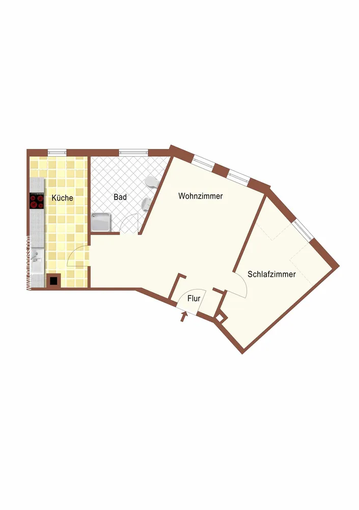 2 Zimmer Wohnung mit 48 m² in Mittweida – Bild 5
