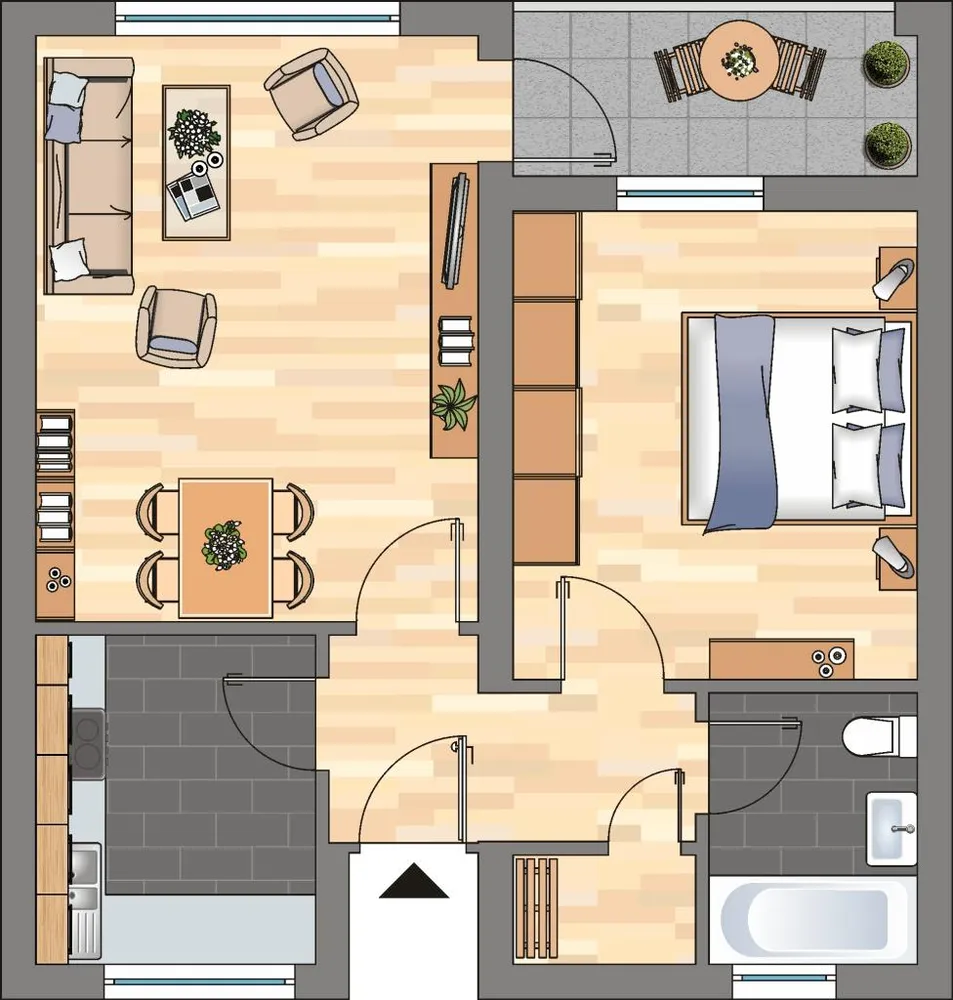 2 room apartment with 50 m² in Oldenburg – Photo 2