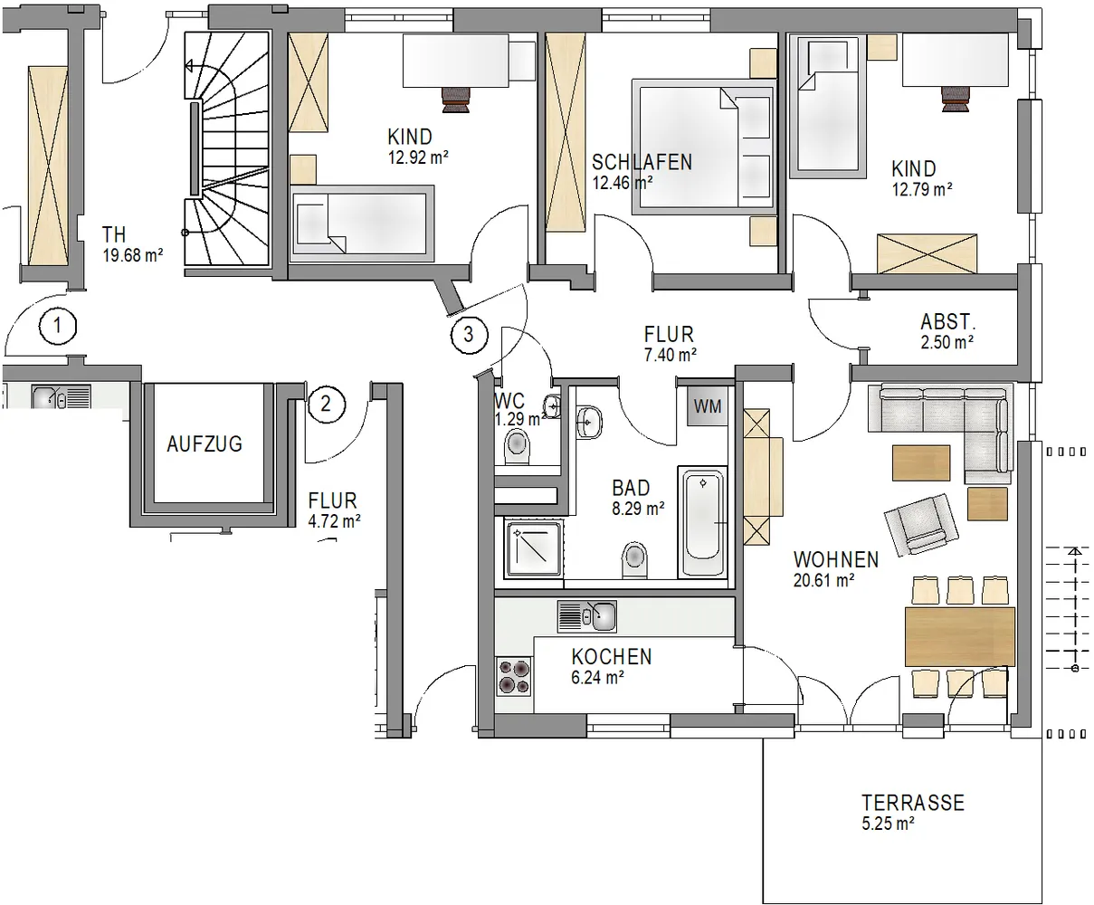 4 Zimmer Wohnung mit 90 m² in Augsburg – Bild 1