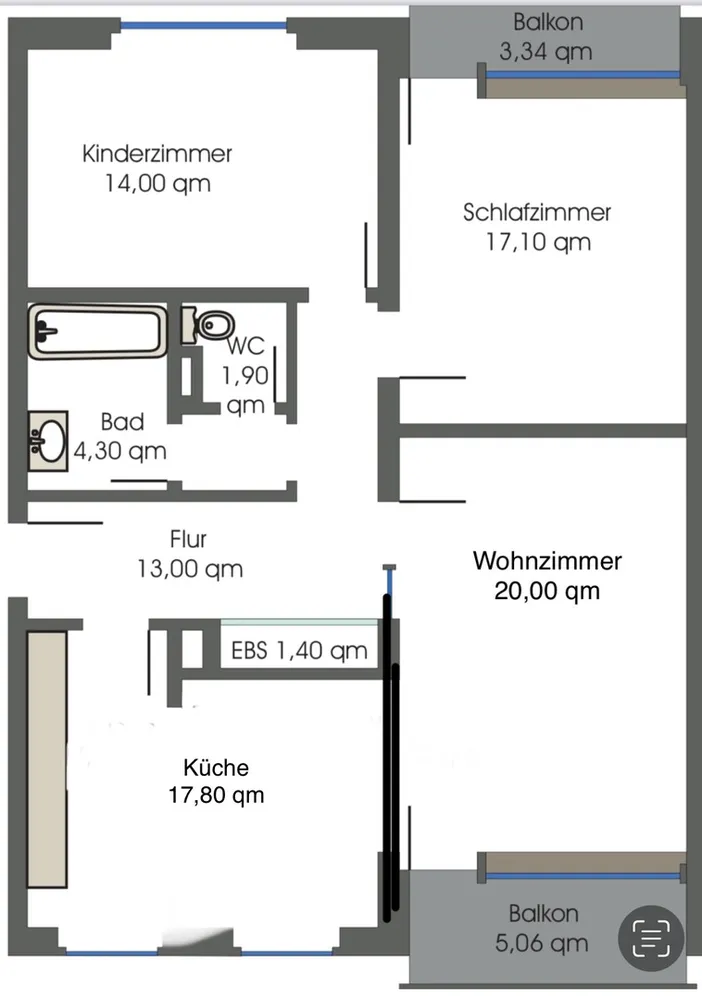 3 Zimmer Wohnung mit 92 m² in Münster – Bild 4