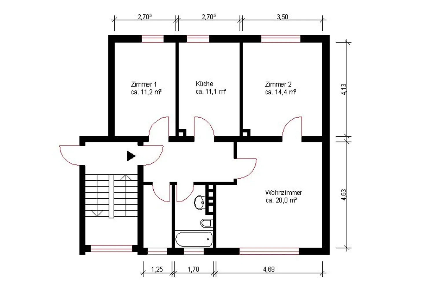 3 Zimmer Wohnung mit 70 m² in Bochum – Bild 2