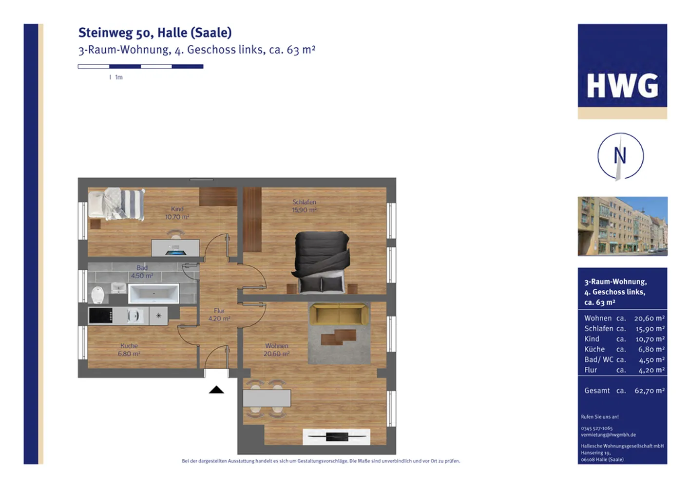 3 Zimmer Wohnung mit 64 m² in Halle (Saale) – Bild 5