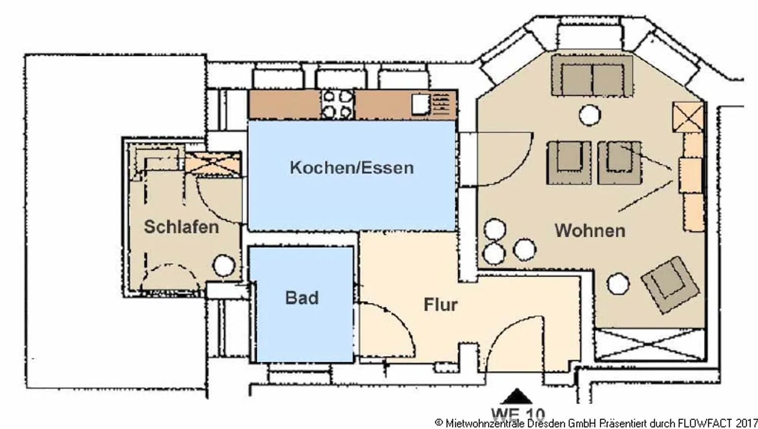 2 room apartment with 49 m² in Dresden – Photo 2