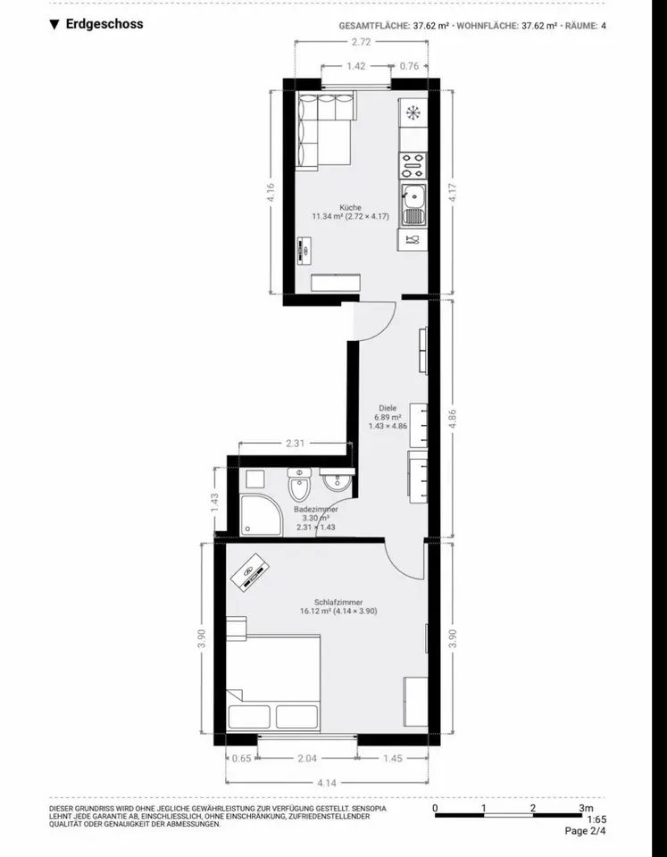 2 Zimmer Wohnung mit 38 m² in Aachen – Bild 6