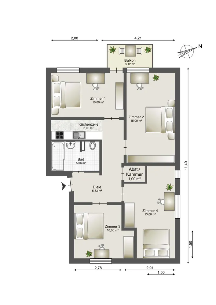 WG-Zimmer mit 13 m² in München – Bild 10