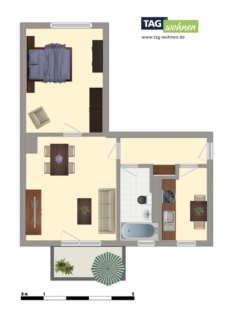 2 Zimmer Wohnung mit 48 m² in Merseburg – Bild 5