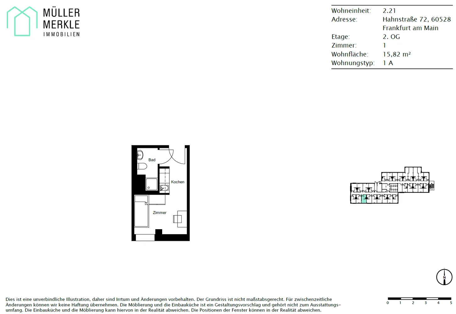 1 Zimmer Wohnung mit 16 m² in Frankfurt am Main – Bild 7