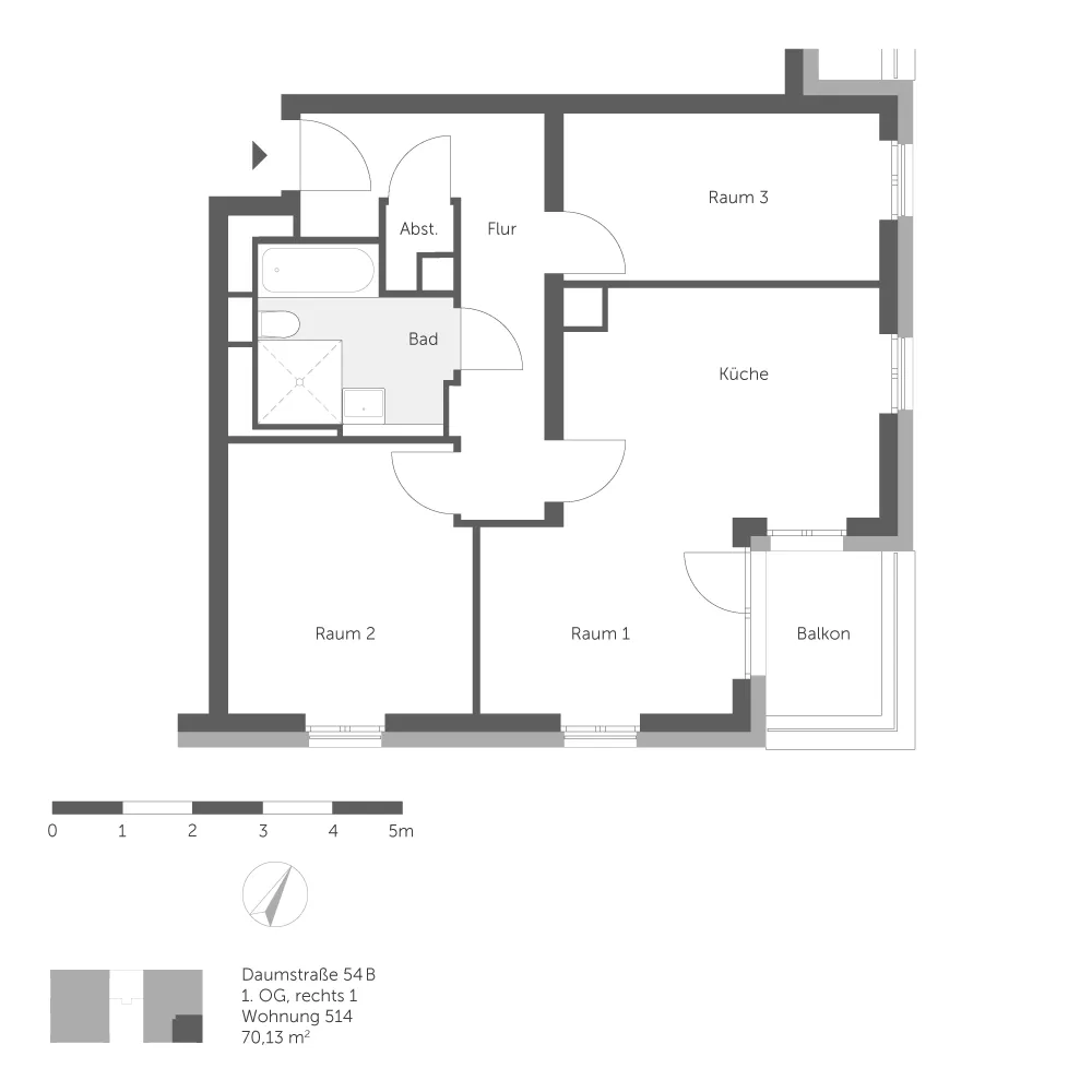 3 room apartment with 70 m² in Berlin – Photo 2