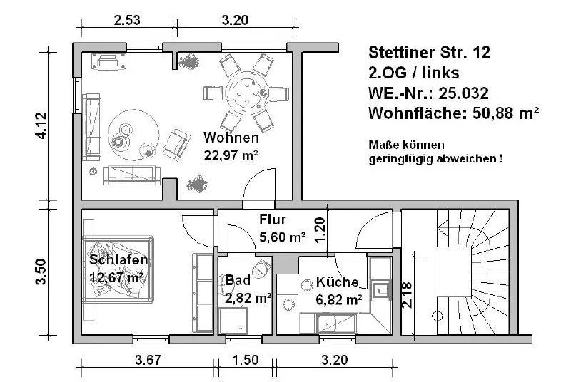 2 Zimmer Wohnung mit 51 m² in Minden – Bild 9