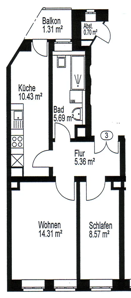 2 Zimmer Wohnung mit 46 m² in Leipzig – Bild 2
