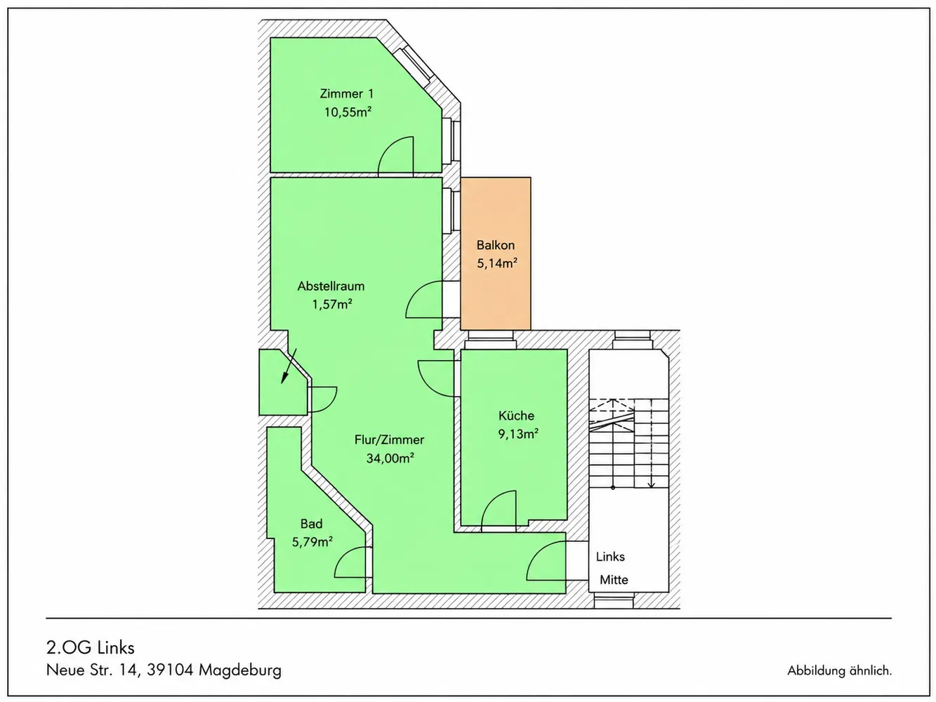 2 Zimmer Wohnung mit 64 m² in Magdeburg – Bild 9