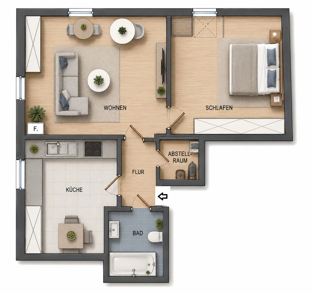 2 room apartment with 47 m² in Bielefeld – Photo 9